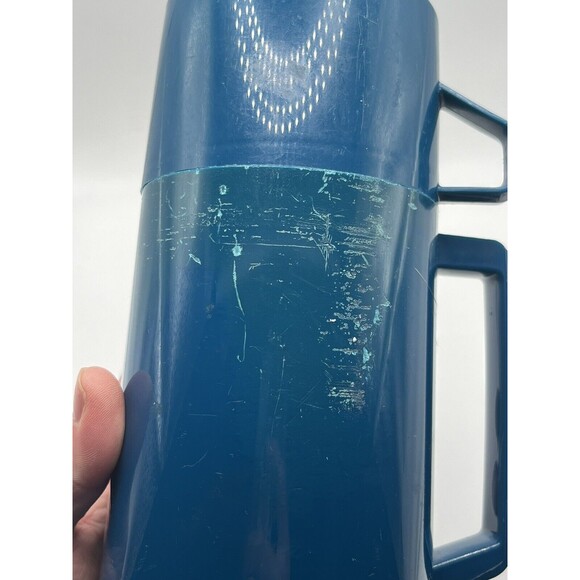 Vintage 1987  Aladdin 1 Pint Vacuum Teal Hot & Cold Thermos Tumbler Brazil Used - Picture 4 of 6